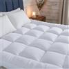 4AS Topper per materasso super morbido, per letto matrimoniale, imbottitura in microfibra da 1100 g/m², spessore extra 10 cm, con cinghie angolari elasticizzate, bianco (matrimoniale 137 x 190 cm)
