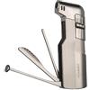 PROMISE Accendino Soft Flame, accendino a gas ricaricabile al butano con utensili per tubi, idea regalo padre(D'argento)