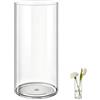 MELEJIA Vasi in Acrilico Rotondo Trasparente, Vaso Indistruttibile Leggero - Diametro 10cm x Altezza 25cm, Vasi Trasparente Resistente per Fiori Freschi/Finti, Decorazione Interna/Esternea