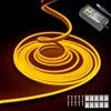 Balabaxer Striscia LED giallo neon 16,4 piedi/5 m 12 V DC 600 SMD2835 LED tubo luminoso impermeabile per interni ed esterni decorazione della casa (con alimentatore)