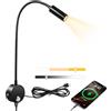HOTUT Lampada da Parete da Lettura, Lampada da Lettura da Parete LED, Luce da Comodino Dimmerabile, Luce a Collo d'oca Flessibile Regolabile a 360°, Dimmerabile e Presa Di Ricarica USB 3000/4000/6000K