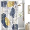 Uiiooazy Tenda Doccia Antimuffa, Uiiooazy Tenda da Doccia 150x200cm Blu Navy Boho Chic Tropicale Astratta Foglie di Palma Giungla Tende da Bagno Tessuto Lavabile Impermeabile Tende Vasca da Bagno con 12 Anelli