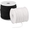 Maxmoc Filo di nylon per bracciali, nastro di nylon, filo intrecciato per bracciali, collane, macramè, fai da te (bianco/nero, 1 mm x 240 m)
