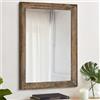 AAZZKANG Specchio da parete rettangolare decorativo in legno rustico, grande, 65 x 45 cm, con cornice, per camera da letto, soggiorno, bagno