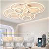 SUCIKORIO Plafoniera LED Soffitto Moderna, Dimmerabile 90W LED Lampada da Soffitto 2700K-6500K 5%-100% Lampadario Soggiorno 8 Girare in Acrilico Plafoniere Camera da Letto Con Telecomando e APP