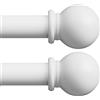 AWUIUNIE 2 pezzi asta per tende bianca 71-300 cm, set di aste per tende a parete con staffe, asta decorativa da 16 mm bianca opaca lunga 3 m