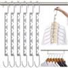 Melldrry Grucce Salvaspazio, 6 Pezzi Gruccia Salvaspazio Appendiabiti Magici in Metallo Antiscivolo Organizzatore di Armadi per Pantaloni, Jeans, Abiti e Vestiti