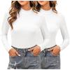 Totatuit Maglia Donna Maniche Lunghe Scollo a Collo Alto Magliatta Elegante T Shirt Elasticizzata Slim Fit Top Basic Sexy Sottogiacca Aderente Casual