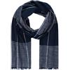 Lindenmann Sciarpa Uomo Lindenmann, Tessuta 100% Cotone, Blu-Bianco