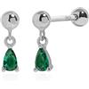 Meissa Orecchini a Goccia con Chiusura a Vite per Donne e Ragazze, Argento Sterling 925 con Pietra Portafortuna Pendente, Orecchini per Cartilagine Ipoallergenici