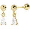 Meissa Orecchini a Goccia con Chiusura a Vite per Donne e Ragazze, Argento Sterling 925 con Pietra Portafortuna Pendente, Orecchini per Cartilagine Ipoallergenici