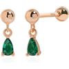 Meissa Orecchini a Goccia con Chiusura a Vite per Donne e Ragazze, Argento Sterling 925 con Pietra Portafortuna Pendente, Orecchini per Cartilagine Ipoallergenici