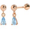Meissa Orecchini a Goccia con Chiusura a Vite per Donne e Ragazze, Argento Sterling 925 con Pietra Portafortuna Pendente, Orecchini per Cartilagine Ipoallergenici