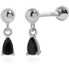 Meissa Orecchini a Goccia con Chiusura a Vite per Donne e Ragazze, Argento Sterling 925 con Pietra Portafortuna Pendente, Orecchini per Cartilagine Ipoallergenici
