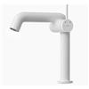 EMKE Rubinetto da bagno bianco opaco, 222 x 200 x 76 mm, in ottone, cartuccia in ceramica, rubinetto per bagno, rubinetto con aeratore, rubinetto per lavabo, rubinetto per lavabo, facile installazione