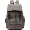 DORRISO Viaggio Canvas Zaino Uomo Alta Capacità Viaggio Zaino per 15.6 Pollici PC Portatile per Scuola Quotidiano Università Lavoro All'aperto Tela Zainetto Uomo Backpack Grigio
