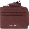 Coccinelle Pelle porta carte di credito Tassel Ostrich Credit Card Holder Carruba marrone