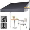HOMEDEMO Tenda da Sole a Morsetto con manovella, tende per esterno senza foratura, Altezza e Bracci Regolabile, Impermeabile e Anti-UV, per Balcone e Terrazzo, 200cm x (120-150) cm Antracite