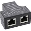 InLine® Adattatore a T Cat.5e STP (porta Doppler), RJ45 femmina a 2 prese RJ45
