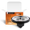 SINCELIGHT Lampadine LED GU10, 12W Riflettore QR111, Proiettore AR111 Antiriflesso Professionale, Angolo del Fascio 45 Gradi, Bianco Caldo 3000K, Confezione da 2