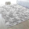 MeYuxg Tappeto a pelo lungo, soffice, 80 x 160 cm, antiscivolo, lavabile, moderno, morbido, adatto per soggiorno, camera da letto, cameretta dei bambini (grigio chiaro)