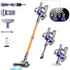 Tdyon 60Kpa&600W Aspirapolvere Senza Fili, 75Mins Scopa Elettrica Senza Aspirapolvere Senza Fili Potente, 11 Stadi Filtrati con supporto di ricarica da parete/Schermo OLED Smart, Anti-Avvolgimento (Viola)