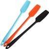 Thinp 3 spatole di vetro in silicone, spatole sottili in silicone, piccole per bicchieri, raschietto da cucina resistente al calore, con manico lungo, spatola per marmellata, raschietto per cottura e