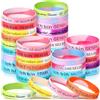Harrycle 36 Pezzi Braccialetti Motivazionali in Silicone Con Frasi Ispiratrici - Regali Incoraggianti di Gomma - Bomboniere per Adolescente Collega Regalo di Natale
