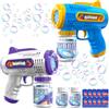 TEBOKHAD 2x Sparabolle di Sapone Automatica Pistola Bolle di Sapone Bambini 10000+ Bolla/Min Sparabolle, 300ml Bollicine D'acqua per Bomboniere, Attività all'aperto e al Coperto