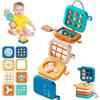 Bacxzomx Giochi Montessori 1 2 3 Anni, 8 in 1 Cubo attività Montessori Busy Board 1 Anno, Giochi da Viaggio Bambini, Giochi Educativi e Giochi Sensoriali per Neonati, Regalo Bambino Bambina 1 Anno