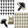 zrfgbxim 60 Pcs Dadi a U Clip di Fissaggio per Auto Carrozzeria e Viti Autofilettanti per Metallo: 30 Viti Autoperforanti per Metallo e 30 Auto U-Clips, Bulloni Dadi a Clip a U per Carrozzeria