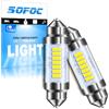 SOFOC Lampadina Festoon 36MM LED Luce Auto Targa Bianca 2Pcs | 6-30V senza polarità - 500Lm più luminoso - Adatto AC/DC 6V 12V 24V - SV8.5*36 C5W 239 - Luce lettura/bagagliaio