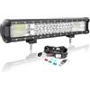 AUXTINGS 4x4 Fuoristrada Barra LED da 45 cm, 252W barra luminosa a LED da lavoro con 12V strobo cablaggio,faretto e inondazione ringhiera Led luci 6000K Impermeabile per trattore camion veicoli barche