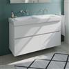 Geberit Renova Plan lavabo doppio, evineo ineo5 evo mobile La: 130 cm, 4 scomparti estraibili, con maniglia incassata,, 501713001+BE0992WM, Renova Plan [Mobili da Bagno > Mobili con Doppio Lavabo]
