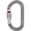 PETZL Ok Screw Lock - Moschettone ovale leggero in alluminio, misura unica, colore: Grigio