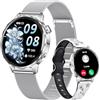 CIVO Smartwatch Donna Fitness Sportivo: Smart Watch Bluetooth Chiamate Compatibile Android iOS - Argento Orologio Donna Contapassi Impermeabile