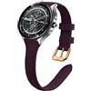 WoPail 22mm Cinturino in Pelle per Xiaomi Watch S5/5/ S4 / S4 Sport /S3 /S2 /S1 /watch 2/2 Pro Donna Elegante Sottile Cinturino di Ricambio per Redmi Watch 5 Active/5 Lite Viola