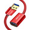 JSAUX 1 Metri Prolunga USB 3.0, Prolunga USB Tipo A Maschio a Femmina, trasferimento dati ad alta velocità 5 Gbps, nylon intrecciato, compatibile con webcam, stampante, tastiera, chiavetta USB - 1m