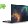 UESWILL, custodia rigida opaca per MacBook, morbida al tatto, include panno in microfibra, Pattern-Nebula/Green, Macbook Air 11