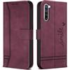 Bravoday Cover per Oppo Find X2 Lite/Oppo Find X2 Lite, Flip Custodia in Pelle PU con Slot per Schede, Portafoglio Custodia per Oppo Find X2 Lite/Oppo Find X2 Lite, Vino Rosso