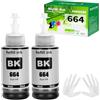 FANSHENG 664 Inchiostro Compatibile con Epson 664 Flaconi di Inchiostro per ET-2500 ET-2550 ET-2600 ET-2650 ET- 3600 ET-4500 ET-4550 ET-14000 ET-15000 ET-16500 L100 L110 L200 L210 L350 L355 (2 Pack, Nerox2)