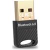 Dongcill Adattatore Bluetooth USB 6.0,Chiavetta Bluetooth per PC,Plug Play Dongle Bluetooth, Bassa Latenza,Compatibile con Windows 11/10/8.1,Collega Fino a Sette Dispositivi Contemporaneamente