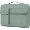 MOSISO 14 pollici Custodia Laptop Porta, Borsa PC Compatibile con HP Lenovo Dell ASUS Acer, HP Stream, Dell Latitude, Lenovo IdeaPad, Lato Aperto Borse con 2 Alzato & 1 Tasche Patta, Verde Antico