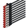 1aTTack.de 10 x 2 m - Cavo di rete Cat 6 Cavo patch Cat 6 RJ45 SFTP - Nero