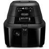 De'Longhi FH2184.BK IDEALFRY Friggitrice ad Aria, Capacità 1.25Kg, Pannello di Controllo Digitale, 5 Programmi Preimpostati, Oblò, Sistema SHS Double, Frittura Leggera, Vasca removibile da 3,9L, Nero
