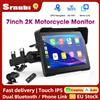 srnubi Navigazione GPS DVR per moto Carplay portatile da 5/7 pollici Display IPS impermeabile IPX7 per CarPlay wireless Android Auto