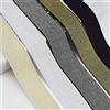 Michass - Elastici in gomma con brillantini, larghezza 25 mm, 40 mm, per scarpe, indumenti, pantaloni, accessori fai da te, fatti a mano (40 mm, argento)
