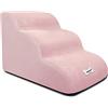 Galatée Scale Per Animali Domestici cane, Scale Morbide con Rivestimento Lavabile e Cerniera, Gradini Per Rampe Facili Da Scalare cane, Rampe Per Divano Letto(Rosa)