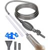 XULIERUX Siphon Aquarium 3 m Tuyau Nettoyeur de Gravier 70 cm avec Tube Rigide, Robinet On/off, Filtre, Buse Bec de Canard, Protection Sable, Support - Aspirapolvere mulm per Acquario