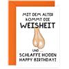 Central 23 Freche Geburtstagskarte für Ihn - MIT DEM ALTER KOMMT DIE WEISHEIT - Unhöfliche Grußkarte für Männer - Geburtstagsgeschenk für Bruder oder Freund - Kommt mit Aufkleber - von
